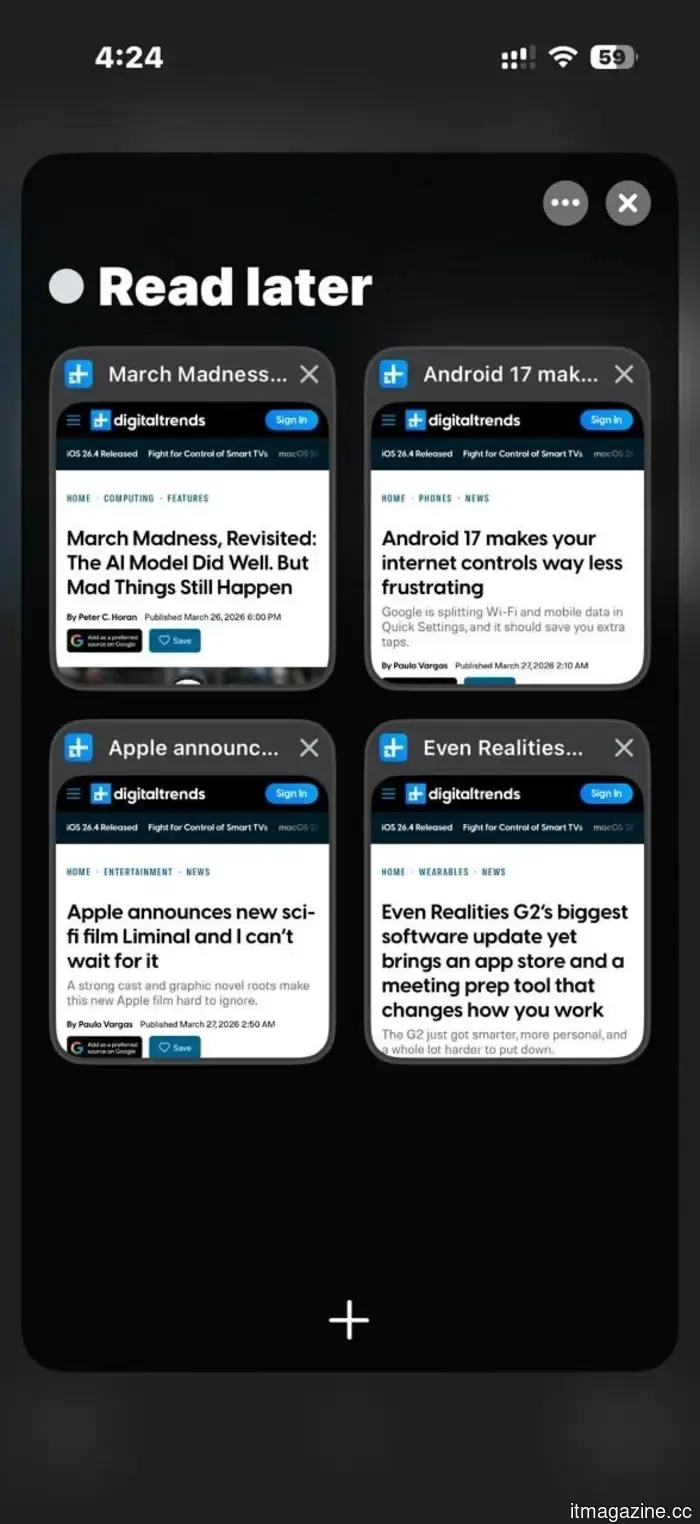 The tab stacks in the Vivaldi browser are a fantastic feature that I wish were available in Chrome and Safari.