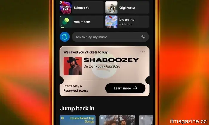 Ваши самые прослушиваемые исполнители на Spotify могут предоставить вам ранний доступ к билетам на их туры.