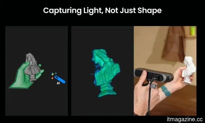 Revopoint POP 4 se lanza en Kickstarter: el primer escáner 3D impulsado por IA con exportación de Gaussian Splatting 3D fotorrealista.