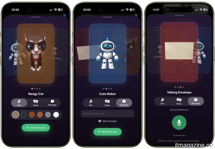 This application transforms your written and spoken messages into dynamic AI characters.
