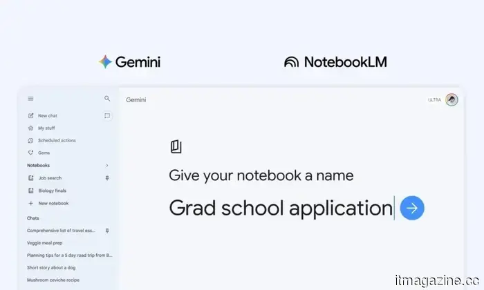 All Gemini users can now utilize Notebook projects online for free.