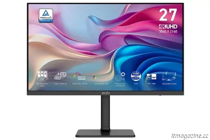 Setting up a workstation with the MSI Modern MD272UPHG 4K monitor.