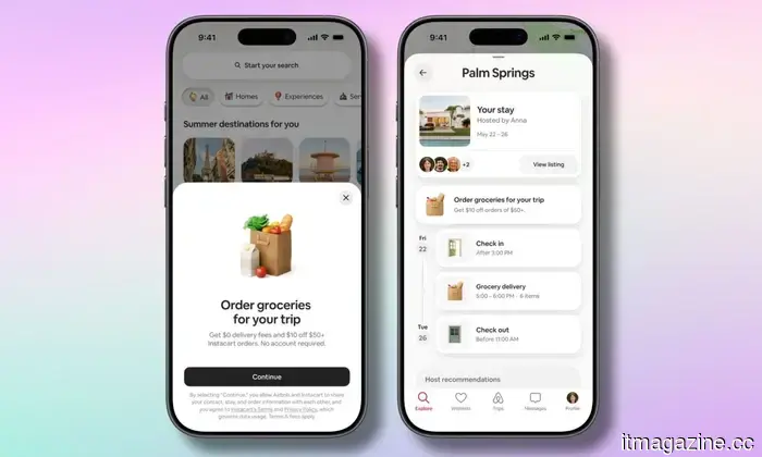 Airbnb will now offer the option to order groceries ahead of time and also allow stays in hotels.