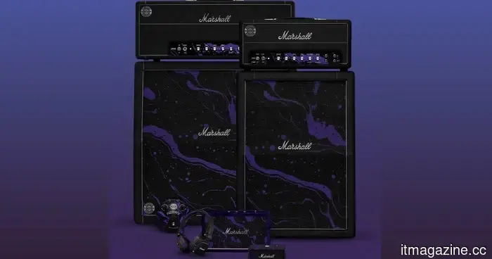 La neblina púrpura de Jimi Hendrix se apodera de la colección de altavoces, auriculares y amplificadores de Marshall.