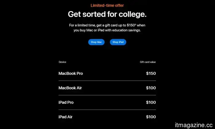 Apple's Back to School promotion for 2026 offers savings of up to $150 on a new Mac or iPad.