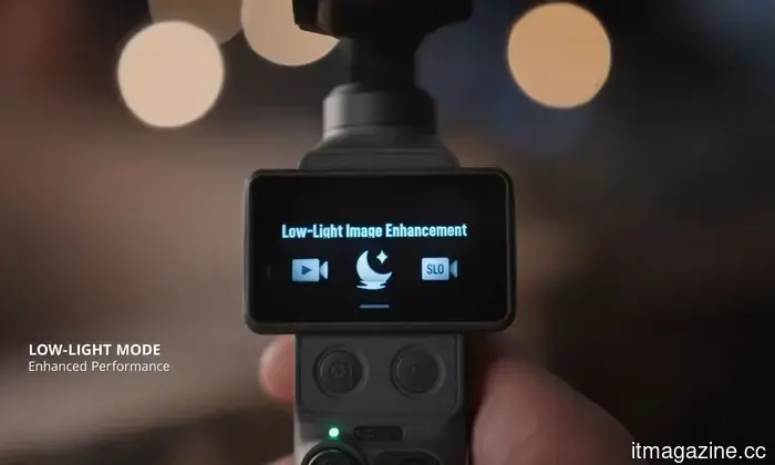 DJI Osmo Pocket 4 targets low-light videography and rapid motion.