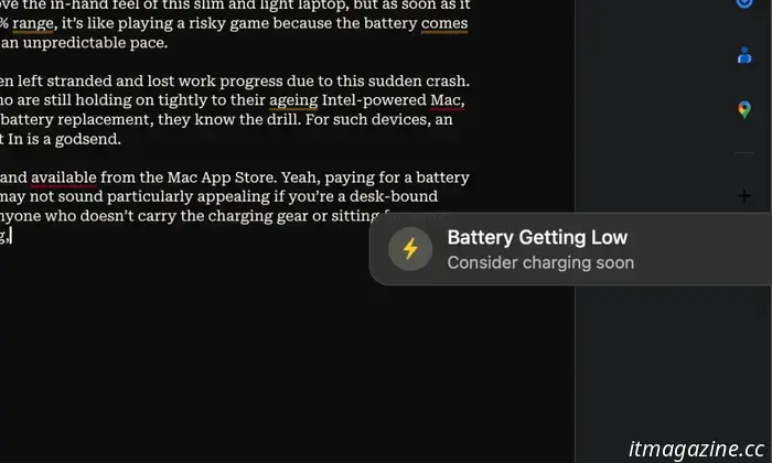 I discovered a small application that can help prevent low-battery work problems on MacBooks.