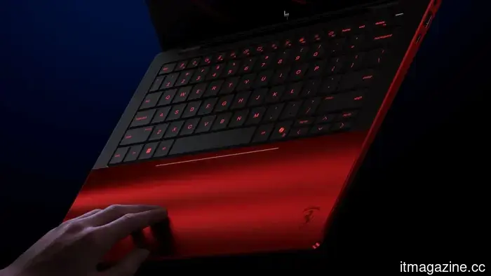 HP and Ferrari created a stunning red laptop, and I can't take my eyes off it.
