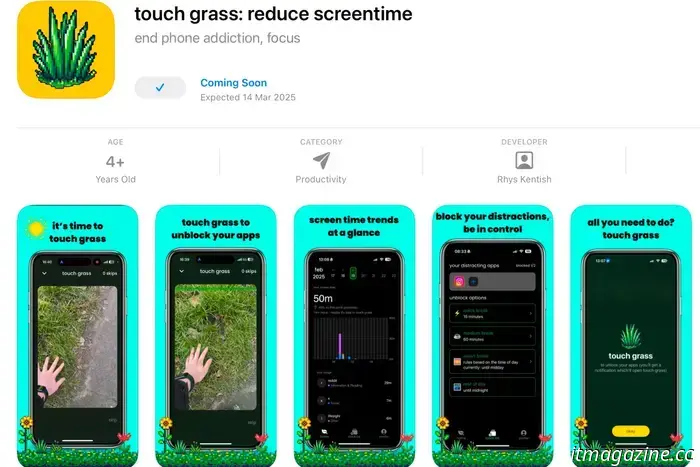 This app will actually require you to touch some grass in order to unlock poorly rated apps.