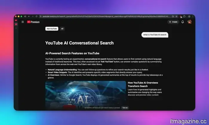 La búsqueda impulsada por IA de YouTube se está implementando en EE. UU. para encontrar videos basados en situaciones que describes.