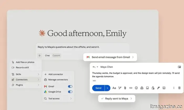 Claude is now able to respond to and send Gmail messages on your behalf.