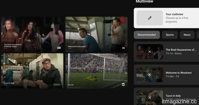 YouTube TV's custom multiview feature allows you to combine NFL Sunday Ticket with any other channel.