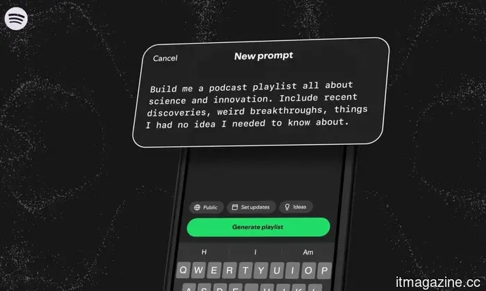 Spotify can now create a personalized podcast playlist based on a simple request.