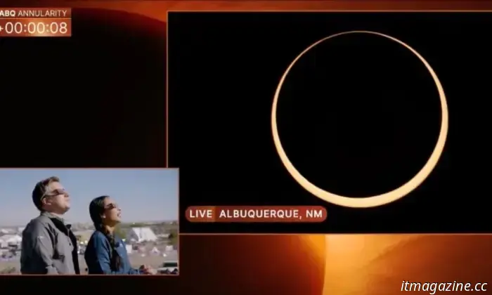 Amazing footage of a solar eclipse observed from the moon reveals a lunar surface bathed in red.