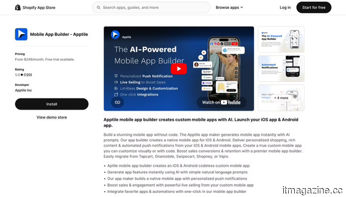 The top 10 mobile app builders for ecommerce targeted at mid-market and enterprise brands.