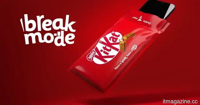 KitKat features a unique chocolate wrapper that disconnects your phone from the external environment.