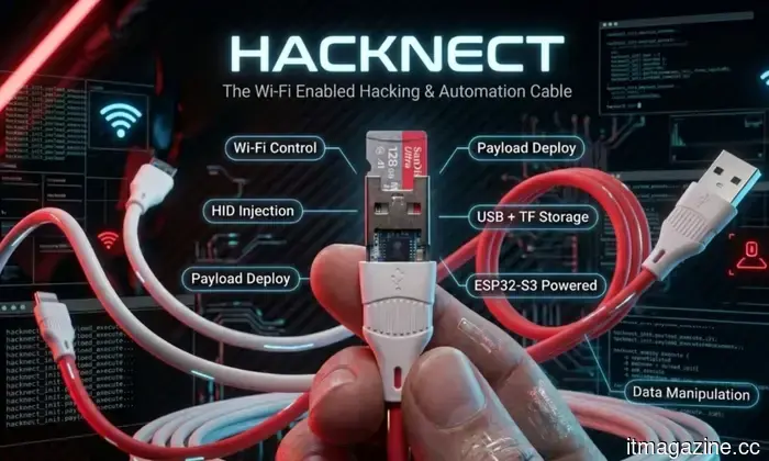 This "ordinary" USB cable has hidden aspirations of transforming into a hacking device.