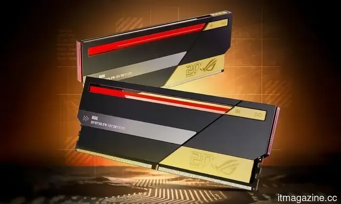 The initial DDR5 memory kit from ASUS ROG appears to be rapid, eye-catching, and incredibly costly.