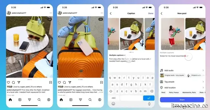 Every single slide of your Instagram photo dump now comes with a caption.