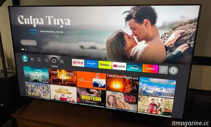 Amazon Fire TV Omni Mini-LED enhanced with interactive artwork and dual audio features.