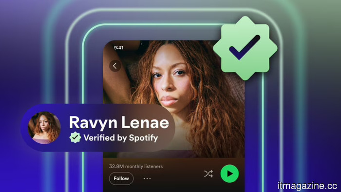 Spotify's new green checkmark distinguishes genuine artists from AI-generated content.