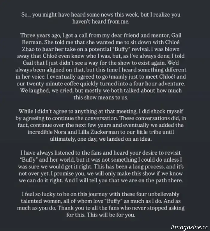 Sarah Michelle Gellar habla del reinicio de Buffy Cazavampiros: "Estamos en el buen camino"