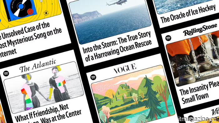 Spotify is experimenting with narrated magazine articles within its audiobook section.