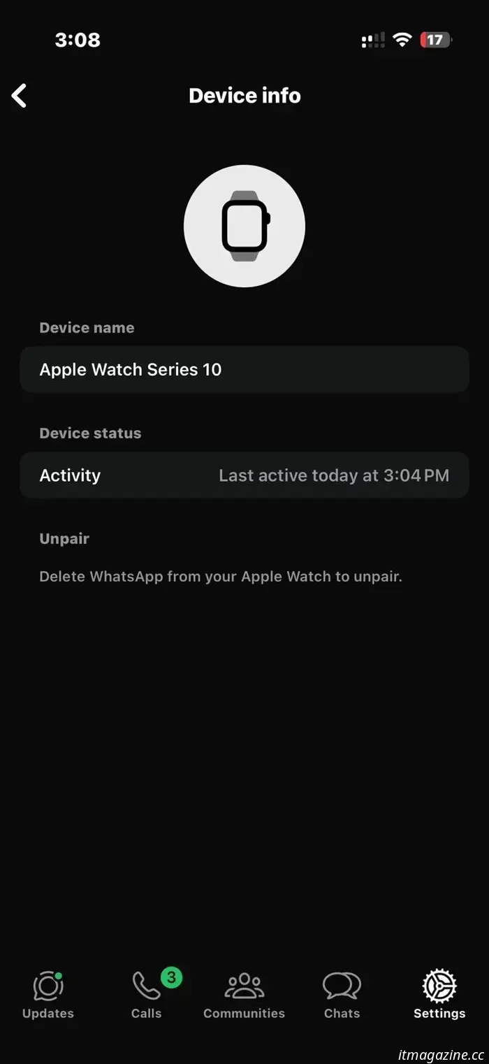 WhatsApp facilita controlar tu Apple Watch conectado.