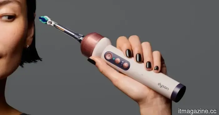 Dyson's initial toothbrush is priced similarly to an affordable smartphone and supports its cost with a camera and artificial intelligence.