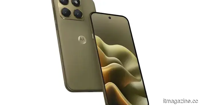 Утечка Motorola Edge 70 показывает телефон, который весь золотой и блестящий.