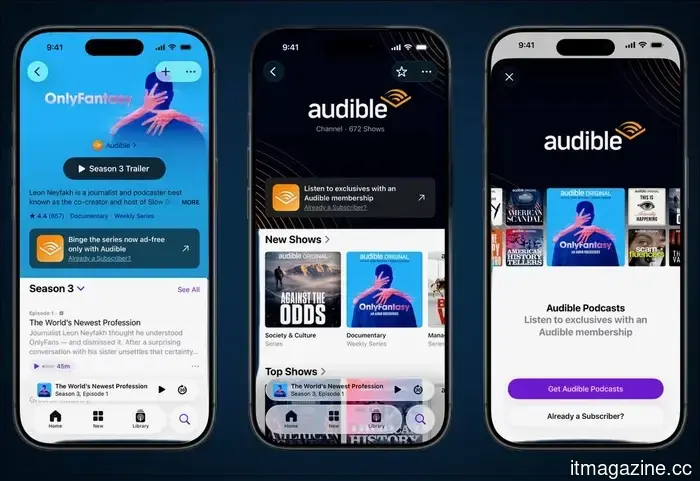 You can now listen to Audible's top podcasts directly on Apple Podcasts.