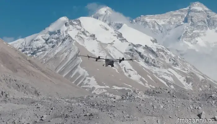 DJI introduces its inaugural VTOL fixed-wing cargo drone, the EV50, claiming it has established an altitude record on Everest.