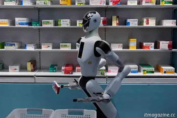 En China se inauguró una tienda de robots androides.