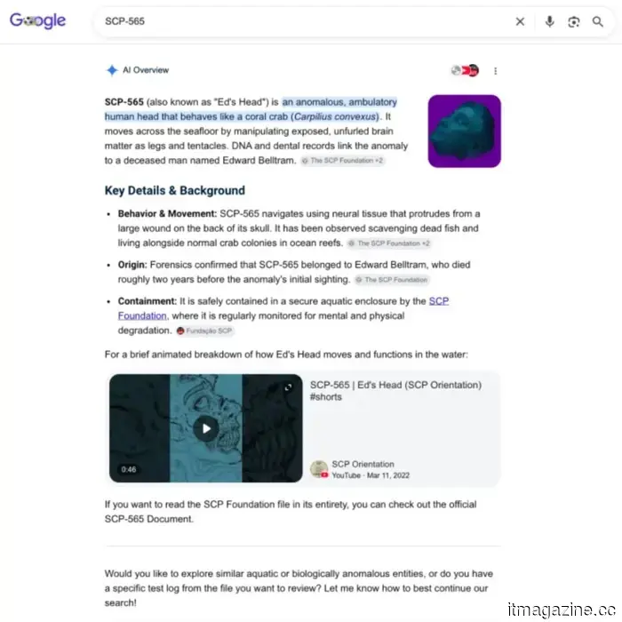 Google's AI Overviews are rambling on about imaginary creatures as if they actually exist.