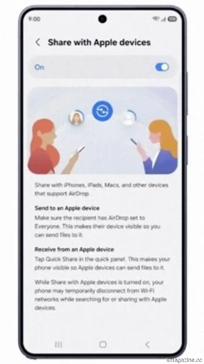 Transferring files on the Galaxy S26 has become easier with the addition of AirDrop support.