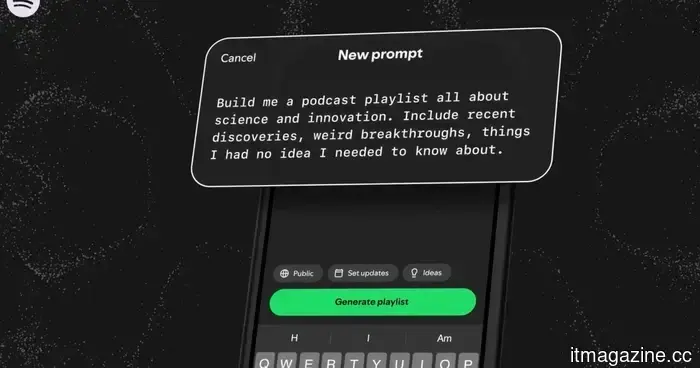 Spotify can now create a personalized podcast playlist for you based on just a straightforward request.