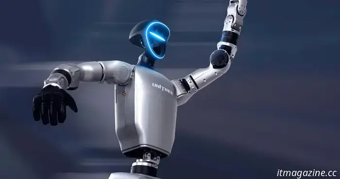 A humanoid robot teleoperator accidentally kicks itself in a painful spot.