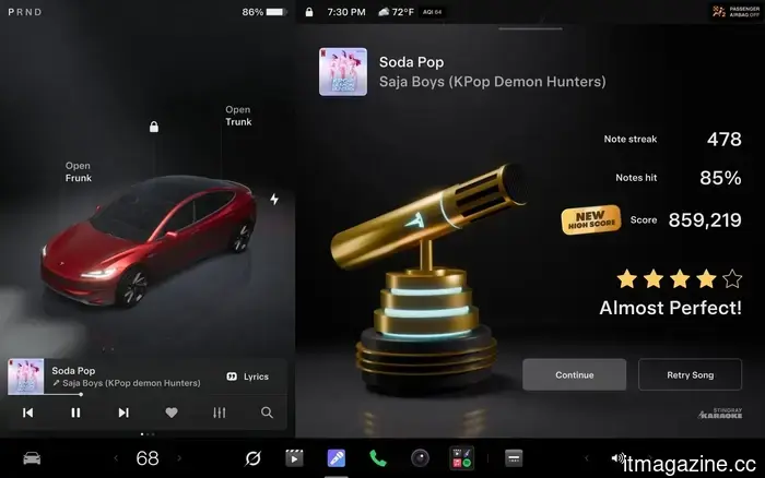 Tesla's Summer Update introduces a more intelligent Grok, customized navigation, and scoring for Caraoke.