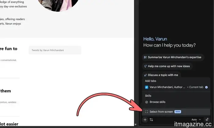 Gemini in Chrome can now precisely observe what you are viewing on your screen.