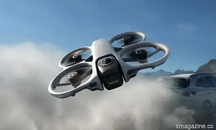 DJI's inaugural 360° drone features 8K video recording and an incredibly extended transmission range.
