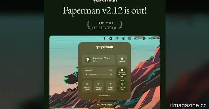 Si extrañas la sensación del papel en la era digital, esta aplicación le da a la pantalla de tu Mac un aspecto texturizado.