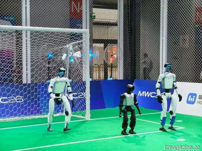 Disregard the final score; the humanoid robot penalty shootout at MWC Shanghai challenged embodied AI.